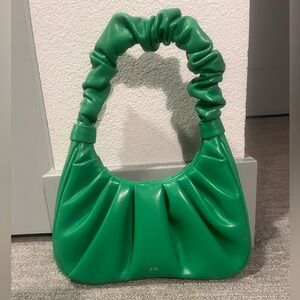 JW PEI Neon Green Logo Drawstring Bag